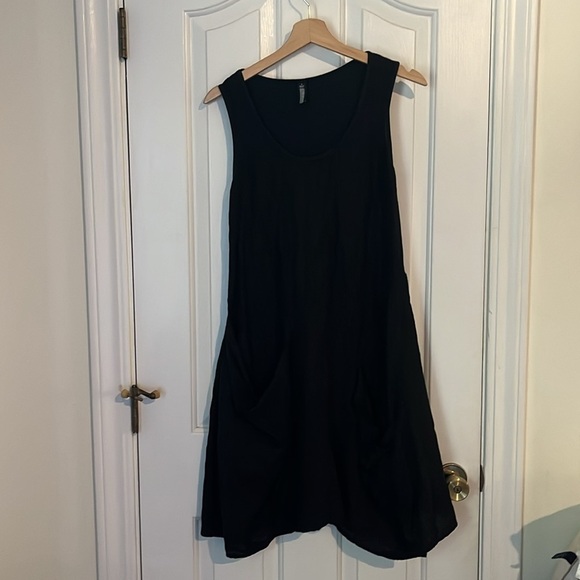Inizio | Magic 2 Pocket Sleeveless Magic Linen Dress Oversized Lagenlook Small - Picture 2 of 10